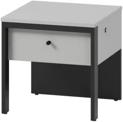 Zestawy Mebli Do Sypialni|Szafki Nocne>lenart. Szafka nocna z szufladą i podświetleniem do sypialni GRIS szary