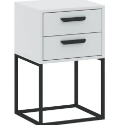 Szafki Nocne>INTER MEBLE Szafka nocna z szufladami z uchwytem COTTA biały