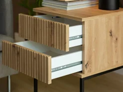 Szafki Nocne></noscript>INTER MEBLE Szafka nocna z szufladami push to open COTTA dąb artisan