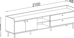 Zestawy Mebli Do Salonu|Szafki Rtv></noscript>MEBLAR Szafka pod telewizor 210 cm GAVIA beż piaskowy