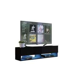 Zestawy Mebli Do Salonu|Szafki Rtv>BROMARKT Szafka pod telewizor połysk 140 cm QUAD czarny