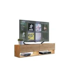 Zestawy Mebli Do Salonu|Szafki Rtv>BROMARKT Szafka pod telewizor dąb złoty 140 cm QUAD dąb craft złoty