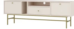 Szafki Rtv>Lempert Szafka pod telewizor do salonu z drzwiami i szufladą 180 cm TOKEN beż piaskowy