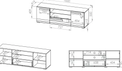 Zestawy Mebli Młodzieżowych|Szafki Rtv></noscript>ML Meble Szafka pod telewizor RTV 165 cm BLANCO sosna śnieżna