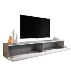 Szafki Rtv>BRATEX Szafka pod tv beton biały połysk 180 cm BROMI