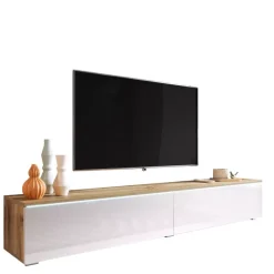 Szafki Rtv></noscript>BRATEX Szafka pod tv dąb wotan biały połysk 180 cm BROMI