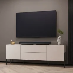 Zestawy Mebli Do Salonu|Szafki Rtv>Helvetia Szafka RTV 204 cm do salonu z szufladami JUKON kaszmir