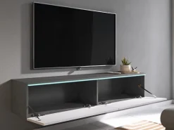 Szafki Rtv>BRATEX Szafka RTV 140 cm FAVIO biały połysk pod telewizor