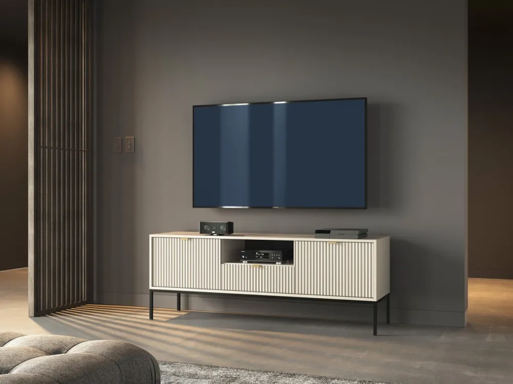 Szafki Rtv|Zestawy Mebli Do Salonu>PIASKI Szafka RTV pod telewizor 154 cm do salonu AVANTI cashmere kaszmir