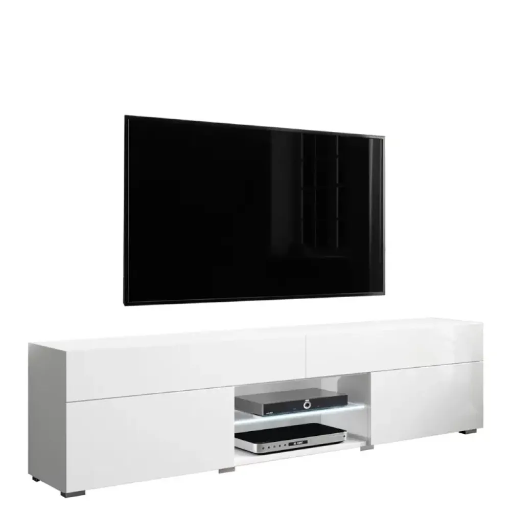 Szafki Rtv>BRATEX Szafka rtv biała CORAL 180 cm biały