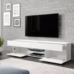 Szafki Rtv>BRATEX Szafka rtv biała CORAL 180 cm biały