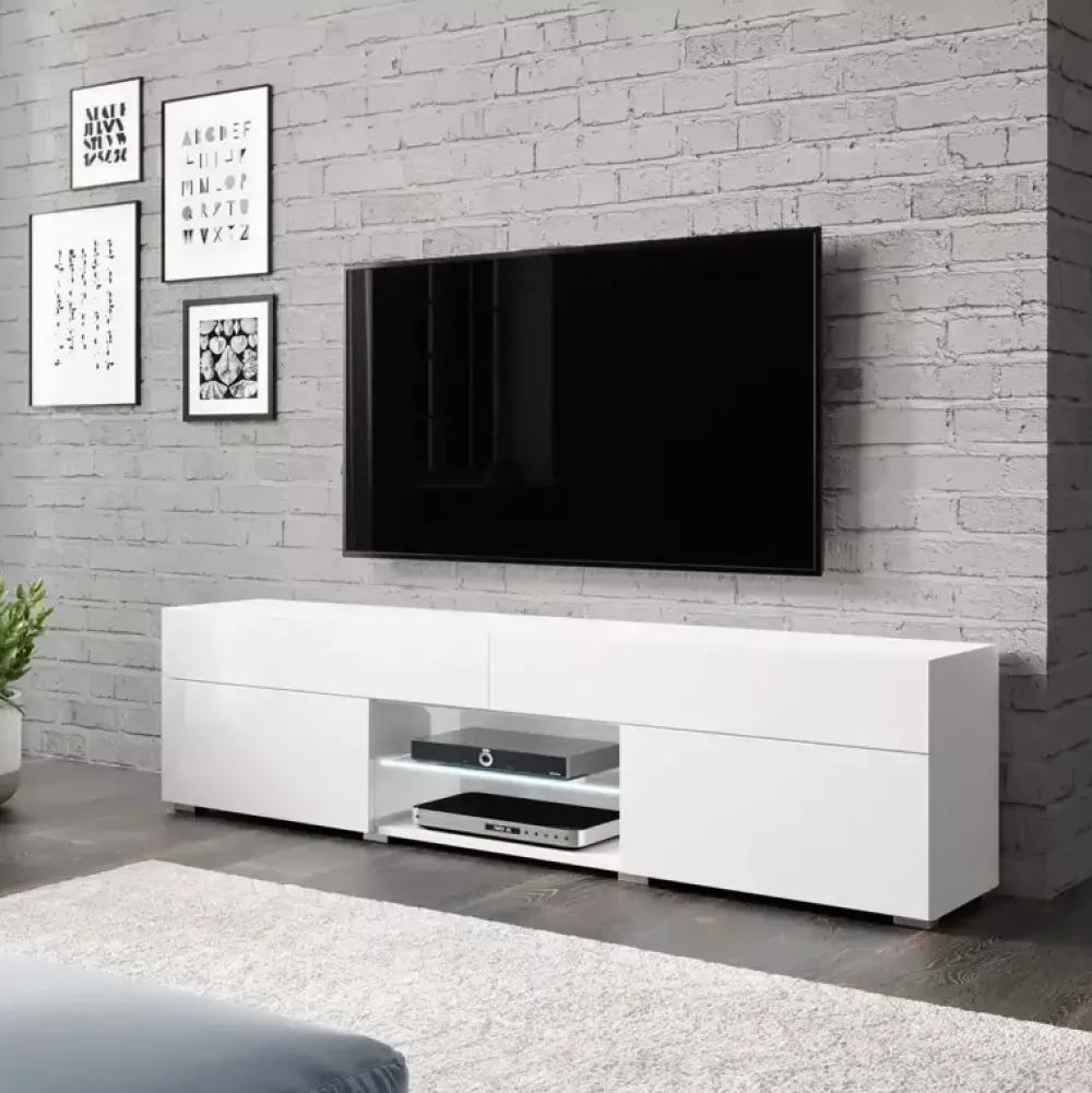 Szafki Rtv>BRATEX Szafka rtv biała CORAL 180 cm biały