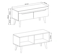 Szafki Rtv></noscript>PIASKI Szafka RTV biała nowoczesna 107 cm RENI
