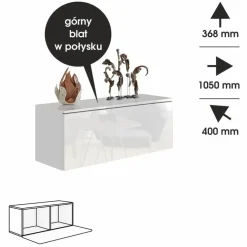 Zestawy Mebli Do Salonu|Szafki Rtv></noscript>BROMARKT Szafka RTV połysk 105 cm PREMIUM biały