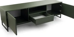 Szafki Rtv>Stolar Szafka RTV do salonu pod telewizor 160 cm zielona z szafkami GENEWA zielony