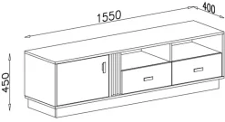 Zestawy Mebli Do Salonu|Szafki Rtv></noscript>MEBLAR Szafka RTV do salonu z szufladami 155 cm kaszmir AGRA