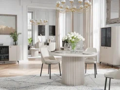 Szafki Rtv|Zestawy Mebli Do Salonu></noscript>DOLMAR Szafka RTV do salonu z zaokrąglonymi boczkami 180 cm ZELDA cashmere kaszmir