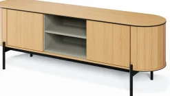 Szafki Rtv>lenart. Szafka RTV na nóżkach 168 cm w stylu boho ROTTO dąb vincenza