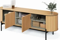 Szafki Rtv>lenart. Szafka RTV na nóżkach 168 cm w stylu boho ROTTO dąb vincenza