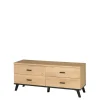 Szafki Rtv>JUREK Szafka RTV na wysokich nóżkach dąb lefkas jasny 121 cm JOHNY