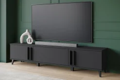 Zestawy Mebli Do Salonu|Szafki Rtv>BRATEX Szafka RTV pod telewizor 180 cm HOMELY czarny grafit