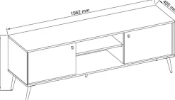 Szafki Rtv></noscript>MEBLOSIEK Szafka RTV pod telewizor 156 cm dwudrzwiowa ROSEA beż piaskowy