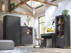 Zestawy Mebli Do Sypialni|Szafki Rtv></noscript>DOLMAR Szafka RTV pod telewizor z drzwiami i szufladą 177 cm MISTY czarny