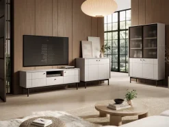 Szafki Rtv></noscript>PIASKI Szafka RTV pod telewizor 153 cm z szufladą JUVA kaszmir