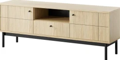 Szafki Rtv>PIASKI Szafka RTV pod telewizor 153 cm z szufladą JUVA dąb linea