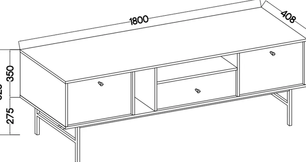 Szafki Rtv>Lempert Szafka RTV pod telewizor z drzwiami i szufladami 180 cm TOKEN eukaliptus