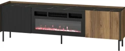 Zestawy Mebli Do Salonu|Szafki Rtv>DOLMAR Szafka RTV z kominkiem do salonu 180 cm PINNACLE
