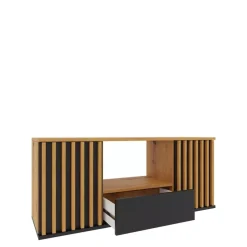 Zestawy Mebli Do Sypialni|Zestawy Mebli Do Salonu>Meblohand Szafka RTV z lamelami 140 cm NELGARI