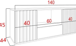 Zestawy Mebli Do Sypialni|Zestawy Mebli Do Salonu></noscript>Meblohand Szafka RTV z lamelami 140 cm NELGARI