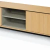 Szafki Rtv>lenart. Szafka RTV z półkami w stylu boho 200 cm ROTTO dąb vincenza