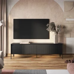 Zestawy Mebli Do Salonu|Szafki Rtv></noscript>lenart. Szafka RTV z ryflowanymi frontami na wysokich nóżkach 193 cm TREND