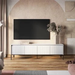 Zestawy Mebli Do Salonu|Szafki Rtv></noscript>lenart. Szafka RTV z ryflowanymi frontami do salonu 193 cm TREND