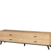 Zestawy Mebli Do Salonu|Szafki Rtv>JUREK Szafka RTV z szufladami dąb lefkas jasny 181 cm JOHNY