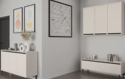 Szafki></noscript>Lempert Szafka wisząca do salonu 46 cm z frezowanym frontem OMEGA beż piaskowy