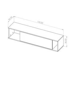 Zestawy Mebli Do Salonu|Szafki Wiszące></noscript>GiB Meble Szafka wisząca do salonu QUARTE Czarna czarny
