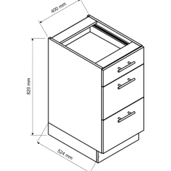 Meble Kuchenne>Stolkar Szafka z szufladami 40 cm ADELE