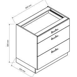 Meble Kuchenne>Stolkar Szafka z trzema szufladami 80 ADELE