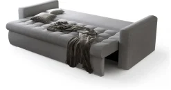 Meble Młodzieżowe|Kanapy I Sofy>BROMARKT Szara kanapa do salonu z funkcją spania LUIS pojemnik na pościel