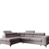 Narożniki>NEXT COLLECTION Szara kanapa narożna do salonu z funkcją spania POLA regulowane zagłówki pianka HR