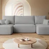 Narożniki>BROMARKT Szara kanapa narożna do salonu z funkcją spania CARMELLO U