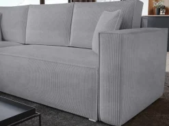 Meble Dla Dzieci|Meble Młodzieżowe></noscript>BROMARKT Szara kanapa narożna z funkcją spania TOP sztruks