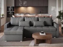 Meble Dla Dzieci|Meble Młodzieżowe></noscript>BROMARKT Szara kanapa narożna z funkcją spania HOT L