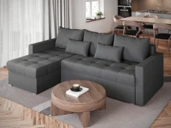 Meble Dla Dzieci|Meble Młodzieżowe></noscript>BROMARKT Szara kanapa narożna z funkcją spania HOT L