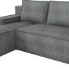 Narożniki>IZABELLA MEBLE Szara kanapa narożna z funkcją spania i pojemnikiem CASPAR