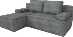 Narożniki>IZABELLA MEBLE Szara kanapa narożna z funkcją spania i pojemnikiem CASPAR