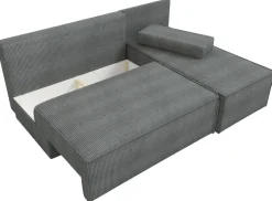 Narożniki></noscript>IZABELLA MEBLE Szara kanapa narożna z funkcją spania i pojemnikiem CASPAR